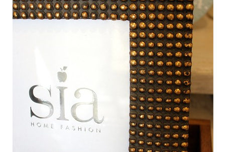 photograph frame, rectangular, gold and dark grey