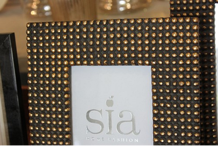 Photograph frame, rectangular, gold and dark grey